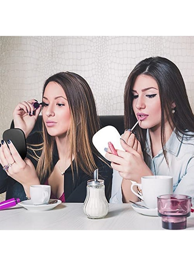 Jetec Small Handheld Hand Mirror Compact Travel Makeup Mirror Handheld Cosmetic Mirror With Handle Personal Mirror Portable Vanity Mirror 3.15 Inch Wide 7.09 Inch Long (Black White8 Pieces)  - Image 5