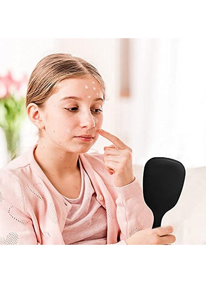 Jetec Small Handheld Hand Mirror Compact Travel Makeup Mirror Handheld Cosmetic Mirror With Handle Personal Mirror Portable Vanity Mirror 3.15 Inch Wide 7.09 Inch Long (Black White8 Pieces)  - Image 2