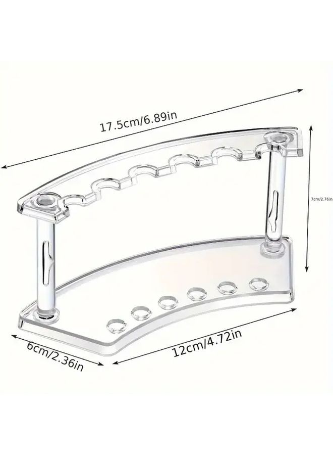Transparent 6 Slot Pen Holder Storage Rack for Home Office Store Durable - Image 2