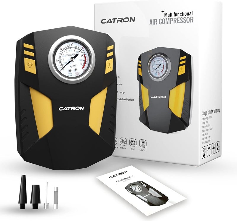 Catron Tyre Inflator for Car - 12V DC, 150 PSI, Portable Air Pump with LED Flashlight - Image 4