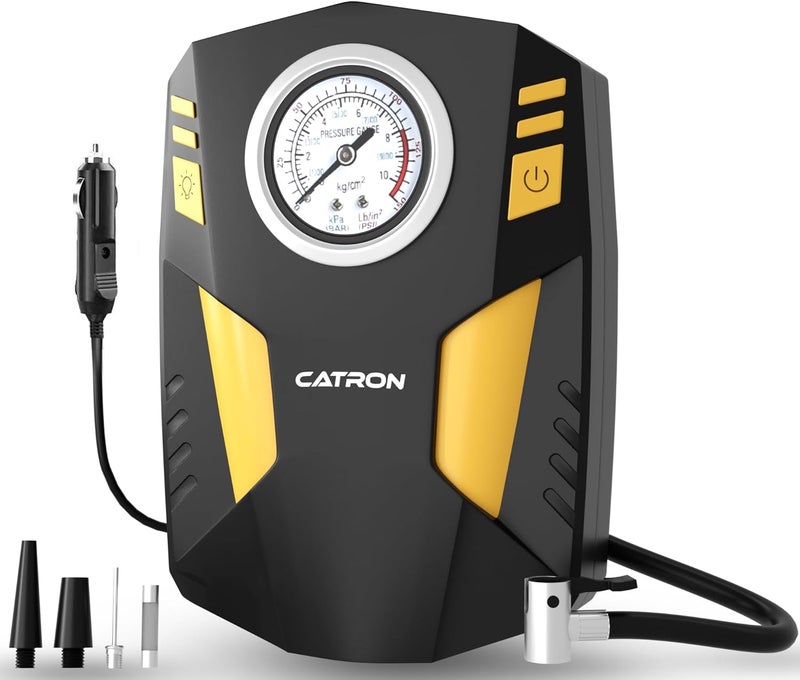 Catron Tyre Inflator for Car - 12V DC, 150 PSI, Portable Air Pump with LED Flashlight - Image 1