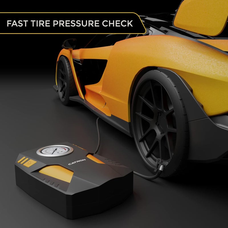 Catron Tyre Inflator for Car - 12V DC, 150 PSI, Portable Air Pump with LED Flashlight - Image 3