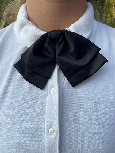 tiemart Solid Color Floppy Bow Tie (Black) - Image 2