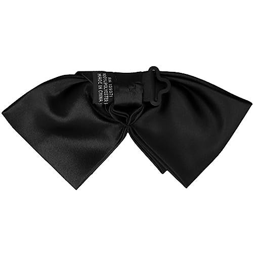 tiemart Solid Color Floppy Bow Tie (Black) - Image 5