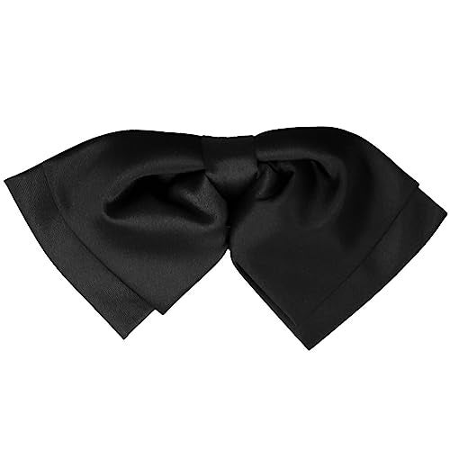 tiemart Solid Color Floppy Bow Tie (Black) - Image 4