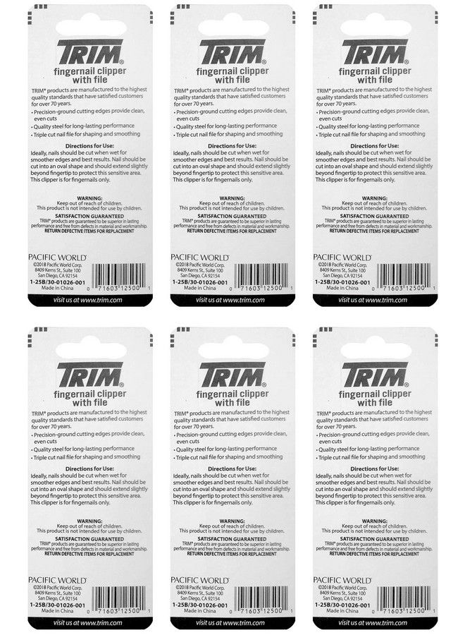 Trim Nailcare Fingernail Steel Clipper With File Item Number 12500 (Pack Of 6) - Image 3