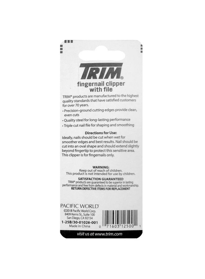 Trim Nailcare Fingernail Steel Clipper With File Item Number 12500 (Pack Of 6) - Image 5