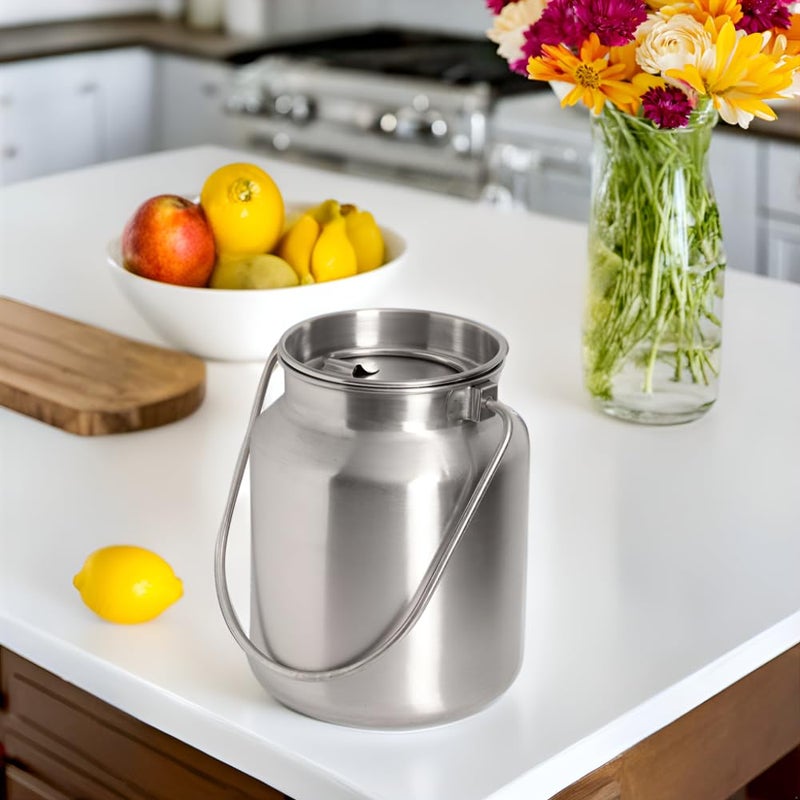 Lindy's Stainless Steel Seamless 1-Gallon Milk Jug, Milk Can, Milk Pail, Anti-Leak Liquid Storage Container with Tight Lid and Long Swivel Handle - Image 5