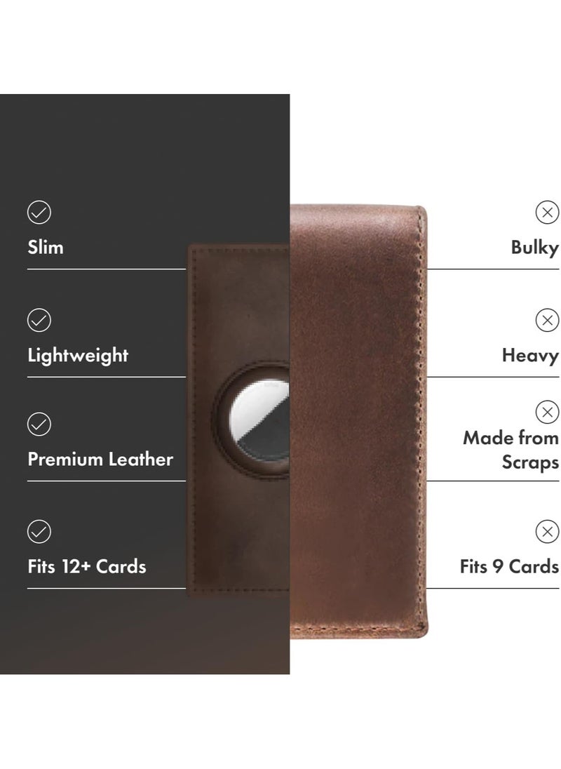KASTWAVE - Men's Wallets, Stylish RFID-Blocked Smart Wallet for Apple Air Tag Integration, Slim, Minimalist Money Holder, Quick Card Access with Push Button (Coffee) - Image 1