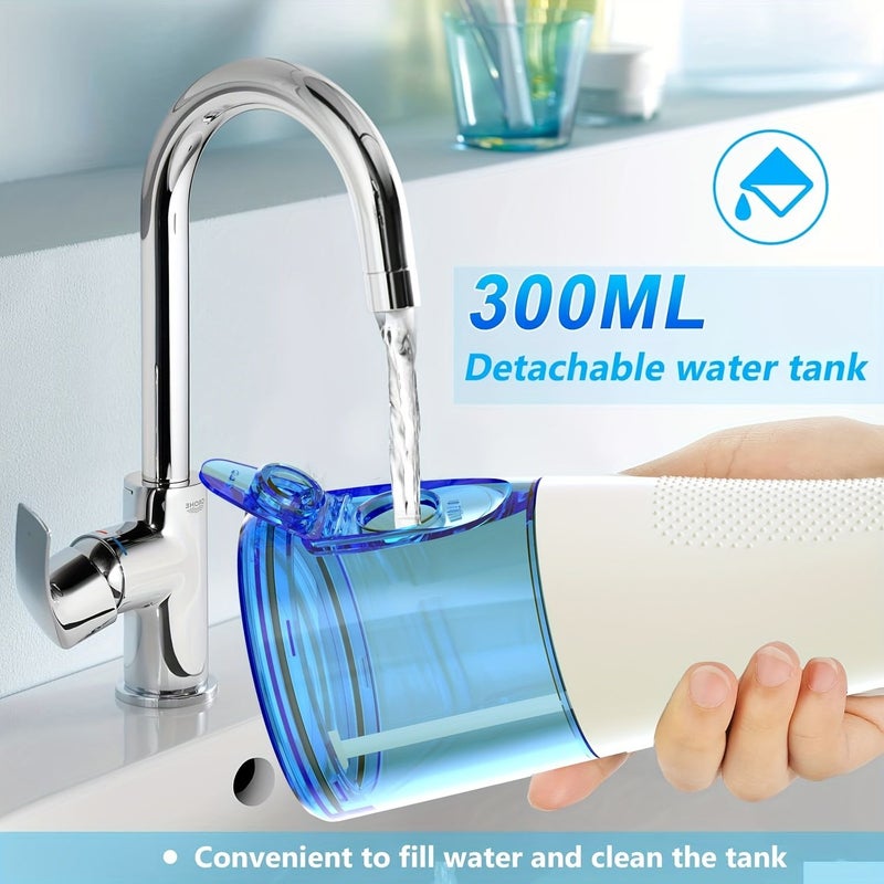 Black Electric Oral Irrigator With 5 Modes 4 Nozzles USB Rechargeable Water Tank - Image 4
