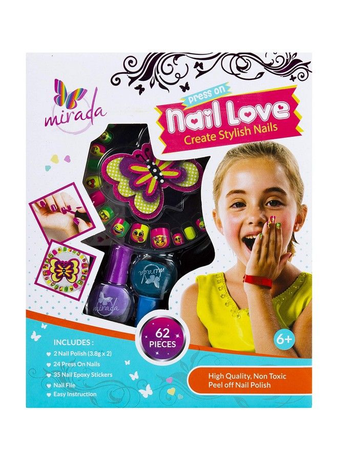 Mirada Press On Nails Love For Kids Multi - Image 2