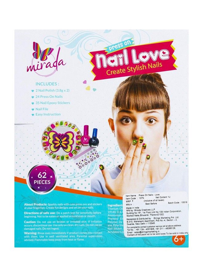 Mirada Press On Nails Love For Kids Multi - Image 3