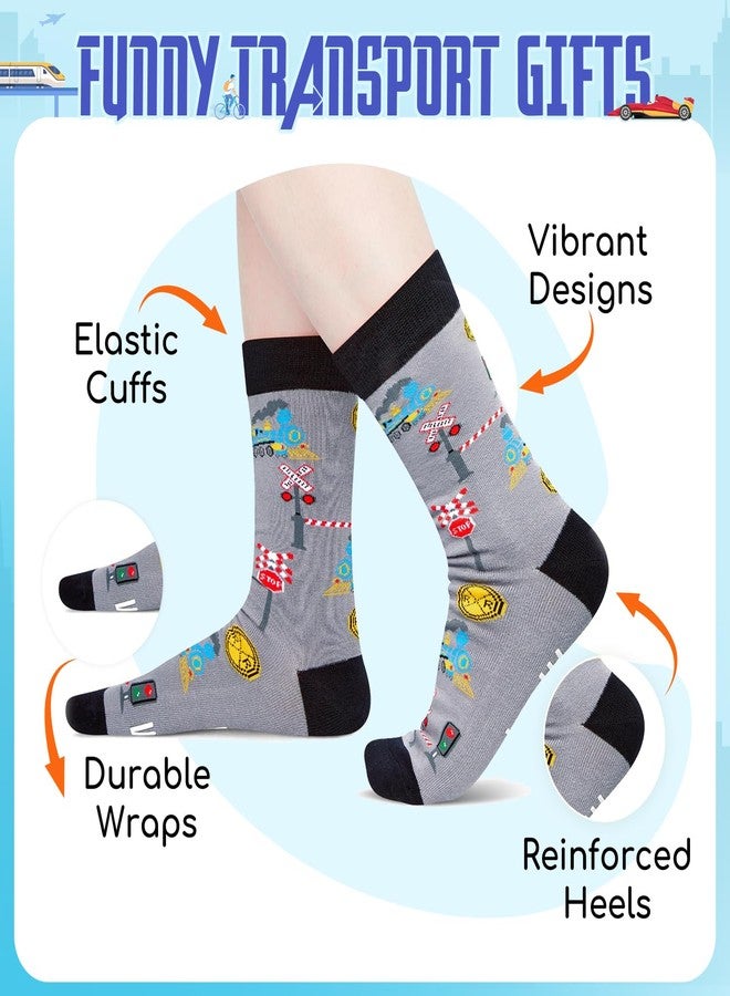 Zmart Train Socks for Men - Gifts for Train Lovers Enthusiasts, Funny Railroad Gifts, Railroad Socks for Adults - Image 2