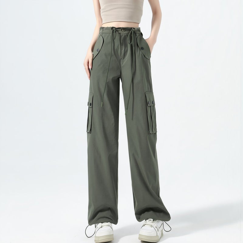 Womens Upgraded Multi-function Cargo Pants Quick Dry Adjustable Waist Hem S - Image 1