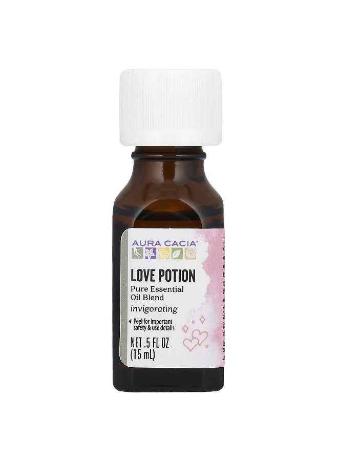 Aura Cacia, Pure Essential Oil Blend, Love Potion, 0.5 fl oz (15 ml) - Image 1