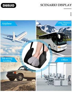 DUNISO Foot Hammock, Airplane Foot Rest Hammock Helps to Prevent Swelling and Soreness, Portable Foot Sling with Eye Mask & Earplug Relax Your Feet Office Leg Rest Travel Essentials for Long Flight  - Image 4