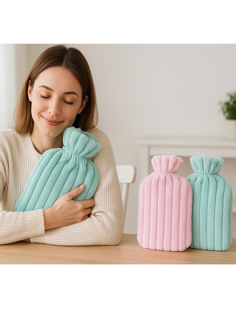 VENDIX VENDIX Hot Water Bag with Strong Fluffy Cover, BPA Free Hot Water Bottle For Muscle Pain And Feet Warmer Menstrual Cramps Hot Compress And Cold Therapy (Pink)  - Image 3