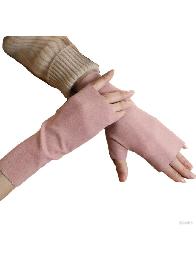 Autumn And Winter Warm Gloves Half Finger Touch Screen Fingerless Gloves - Image 1
