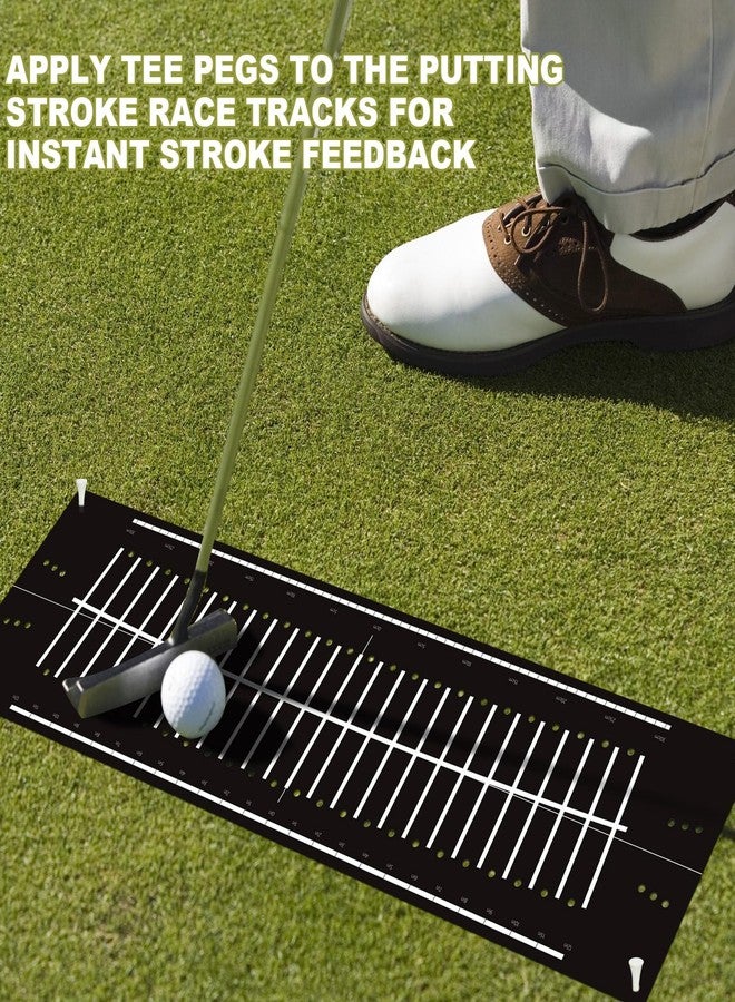 Silipull Golf Putting Mats Practice Indoor 30 x 8.27 Inch Golf Putting Practice Training Aid Golf Alignment Track Putting Green Golf Mat Putting Green Exercise Putter Training Supplies - Image 4