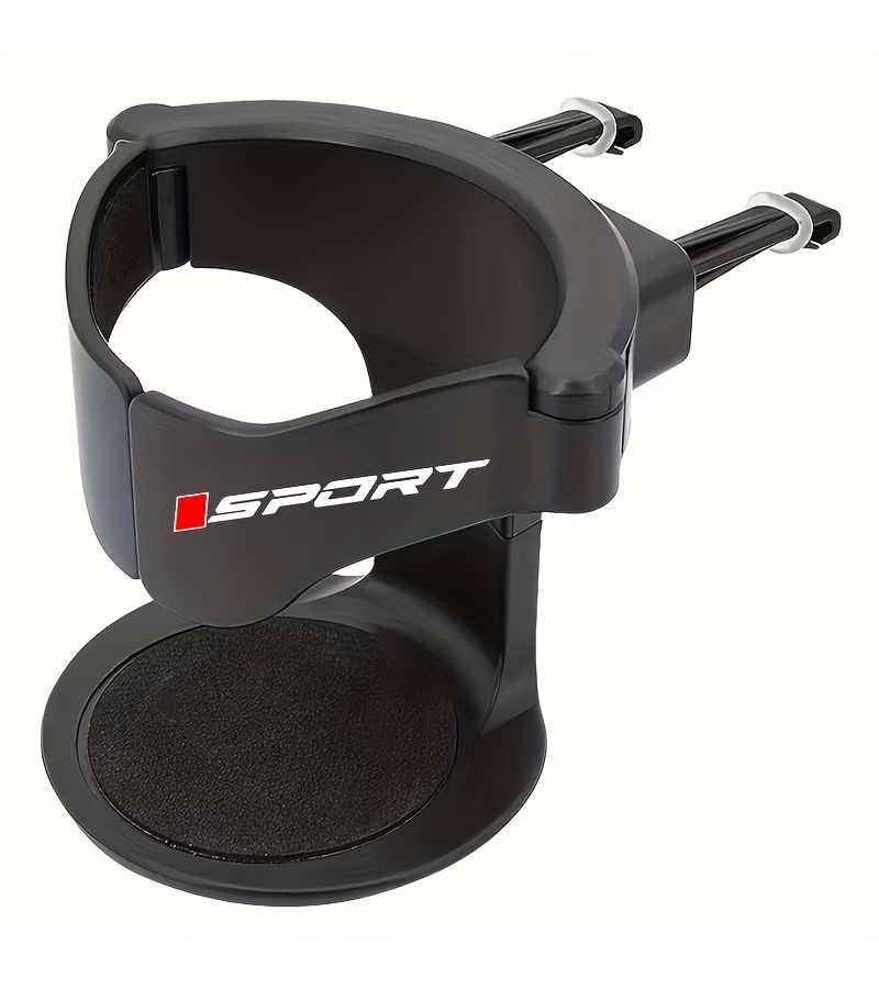 Black Sporty Style Car Cup Holder For Air Conditioning Vents With Adjustable Support Rod Non Slip Design Holds Ashtrays Coffee Cups Water Bottles Compatible With Most Cars - Image 2