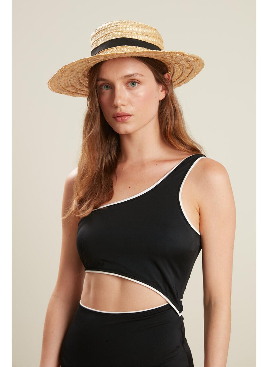 Manuka - Piping Detailed Swimsuit Black - Image 1