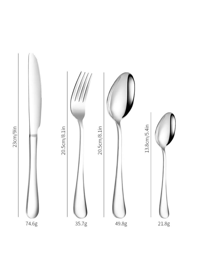 Thickened Stainless Steel Western Tableware Steak Set, Knife and Fork, 24-Piece Set of Household Steak Knives, Forks, and Spoons - Image 2