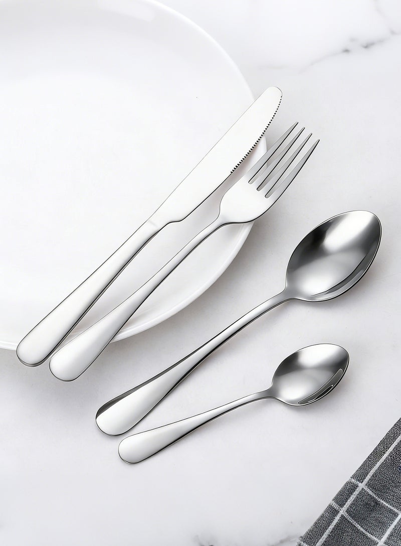 Thickened Stainless Steel Western Tableware Steak Set, Knife and Fork, 24-Piece Set of Household Steak Knives, Forks, and Spoons - Image 5