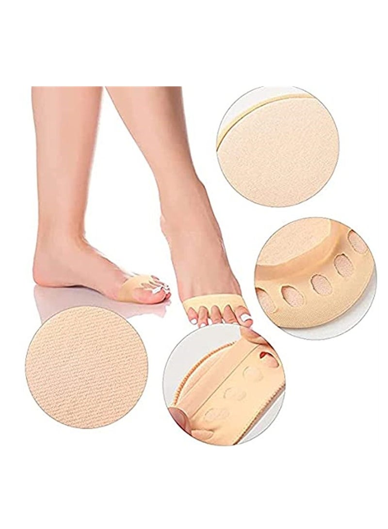 NIBEMINENT Women's Toe Cover with Padding ,Toe Topper Liner No Show Half Socks ,Relief Pain for Ladies High Heels Sandals Open Heel Tube - Image 2
