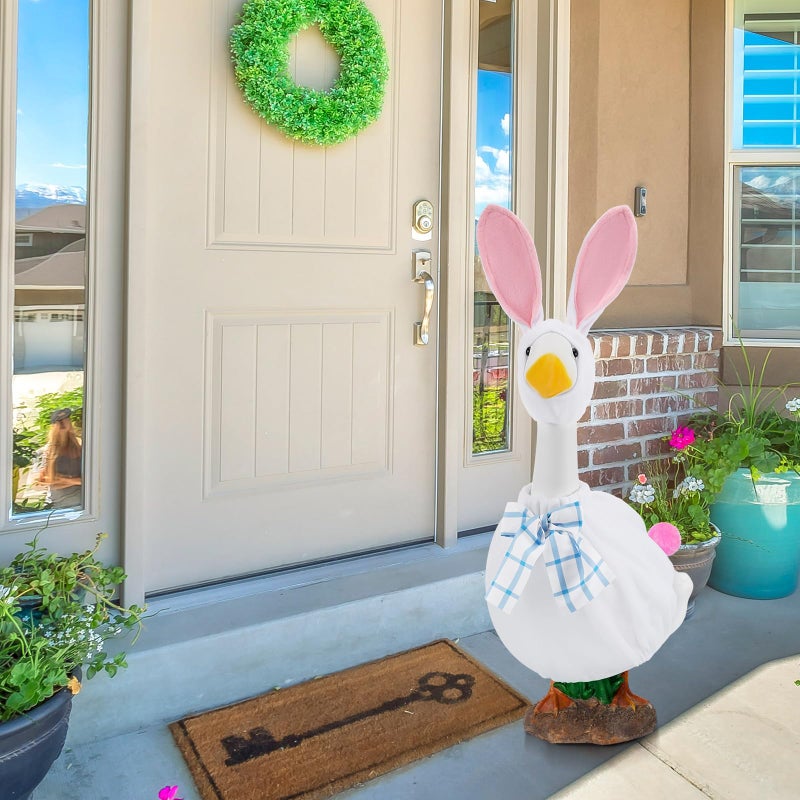 Arrowbash Easter Porch Goose Outfit Spring Bunny Clothes for 23" H Plastic Cement Goose, Outdoor Lawn Garden Patio Yard Statue Costume Set - Image 5