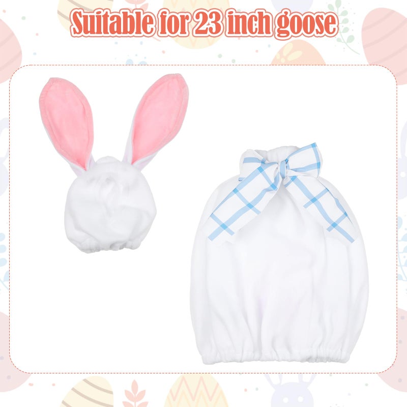 Arrowbash Easter Porch Goose Outfit Spring Bunny Clothes for 23" H Plastic Cement Goose, Outdoor Lawn Garden Patio Yard Statue Costume Set - Image 2