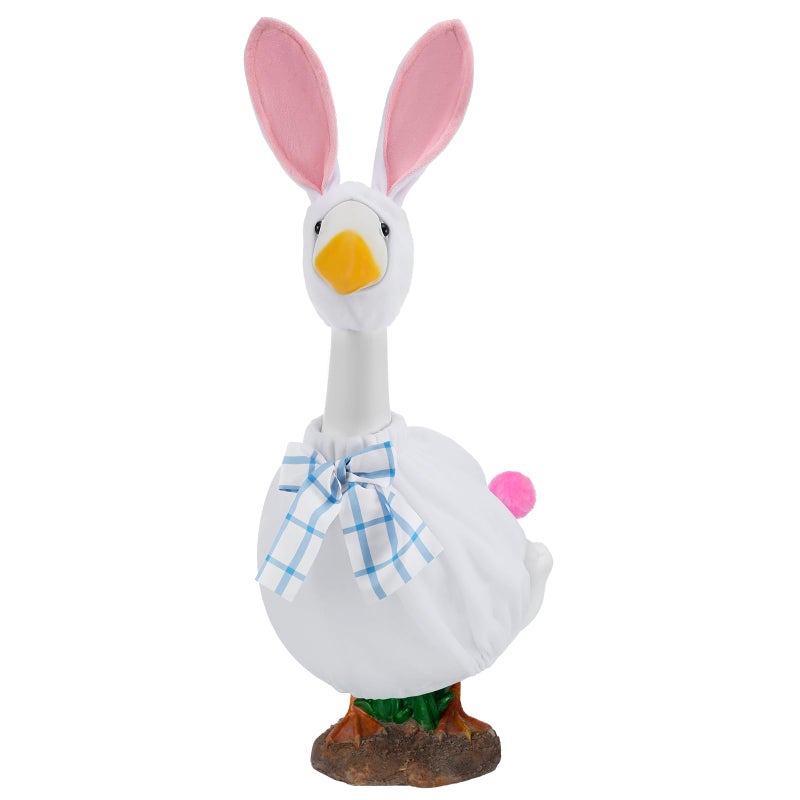 Arrowbash Easter Porch Goose Outfit Spring Bunny Clothes for 23" H Plastic Cement Goose, Outdoor Lawn Garden Patio Yard Statue Costume Set - Image 1