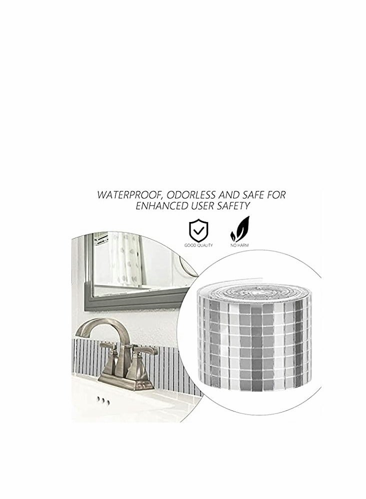 1464 Pieces Self-Adhesive Mini Square Glass, Decorative Craft DIY Accessory Mirrors Mosaic Tiles (Silver) - Image 5
