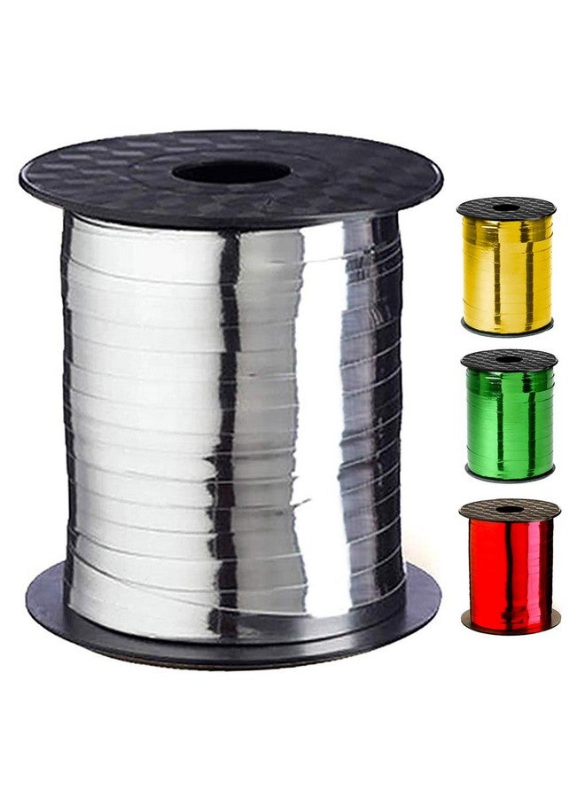 OLYPHAN Holiday Ribbon For Craft Silver Curling Ribbon Metallic Ribbons Shiny & Sparkling Crafts Large 500 Yard Thin New Year Party Celebration Decoration - Image 1