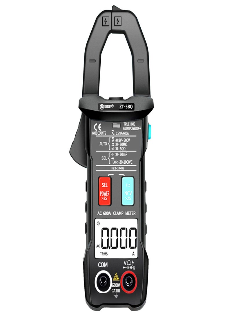 BSIDE ZT-5BQ 6000 Counts High Precision NCV Test Digital Smart Clamp Meter with BT Function True RMS Clamp Type Multimeter Measuring DC/AC Voltage AC Current Resistance Capacitance Frequency Inrush Current Diode and Continuity Peak Hold Flashlight -3 - Image 1