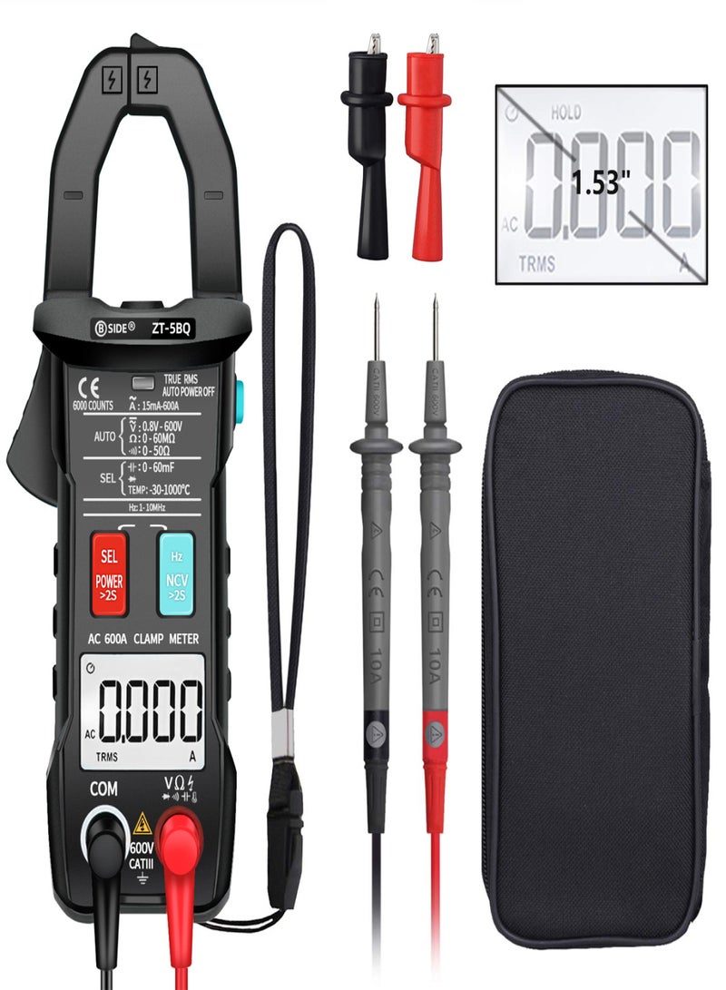 BSIDE ZT-5BQ 6000 Counts High Precision NCV Test Digital Smart Clamp Meter with BT Function True RMS Clamp Type Multimeter Measuring DC/AC Voltage AC Current Resistance Capacitance Frequency Inrush Current Diode and Continuity Peak Hold Flashlight -3 - Image 5