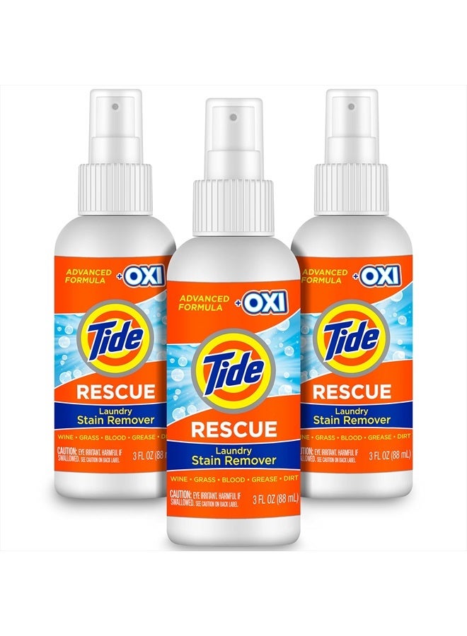 Tide Laundry Stain Remover with Oxi, Rescue Clothes, Upholstery, Carpet and more from Tough Stains, Enzyme Stain Remover, Travel Essential Spray, 3oz (Pack of 3) - Image 1