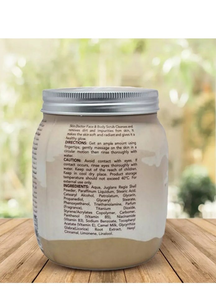 Skin Doctor Skin Doctor Camel Milk Whitening Face & Body Scrub 500ml - Deep Cleansing, Brightening, and Hydrating Exfoliator  - Image 4