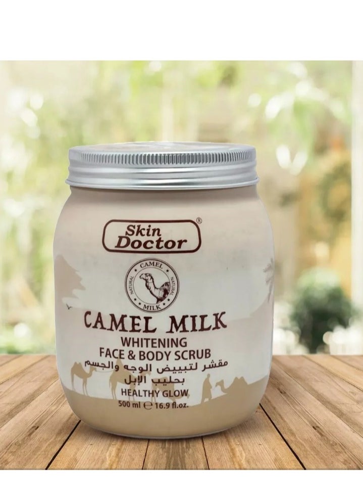 Skin Doctor Skin Doctor Camel Milk Whitening Face & Body Scrub 500ml - Deep Cleansing, Brightening, and Hydrating Exfoliator  - Image 2