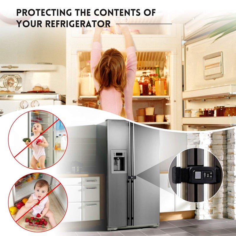 Veronica Child Safety Refrigerator Door Lock Baby Kids MultiFunctional Cabinets Latches Fit Closed Handle Cabinets Fridge Kitchen Oven Regular - Image 5