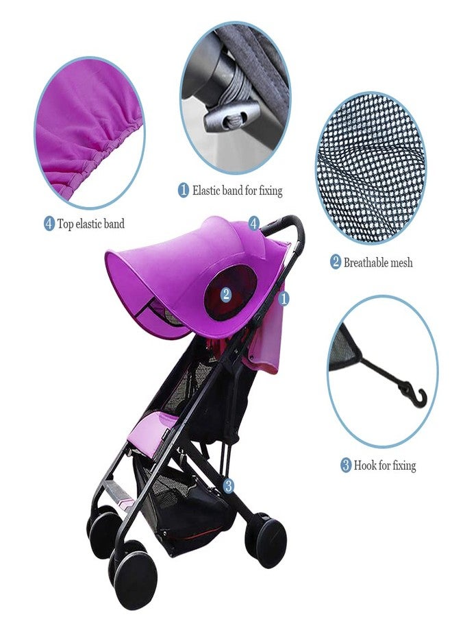 ITODA Universal Stroller Sun Cover Foldable Pushchair Sun Canopy UV Protection Infant Pram Sun Visor for Outdoors Stroll(Only Sun Shade) - Image 2