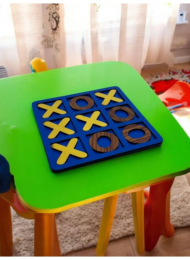 Daim Daim® Wooden Classic Tic Tac Toe Toy Game Zero and Cross Game Wooden Tic Tac Toe Game,tic tac Toy XOXO Toys  - Image 1