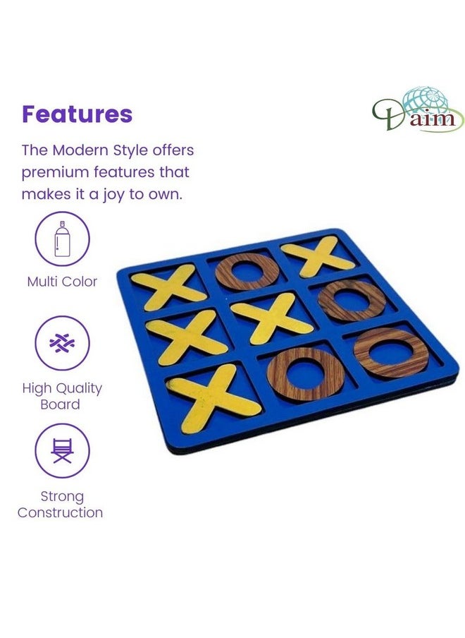 Daim Daim® Wooden Classic Tic Tac Toe Toy Game Zero and Cross Game Wooden Tic Tac Toe Game,tic tac Toy XOXO Toys  - Image 4