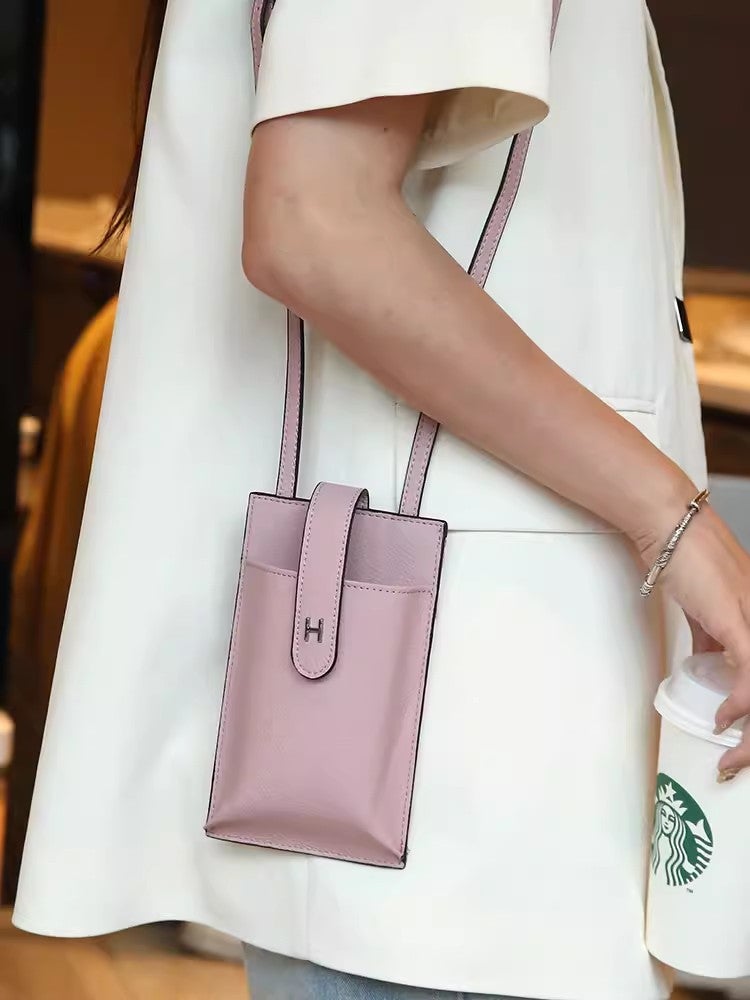Genuine Leather Mobile Phone Bag Women'S Fashion Top Layer Cowhide Shoulder Crossbody Bag Original Mini Texturized Small Bag - Image 4