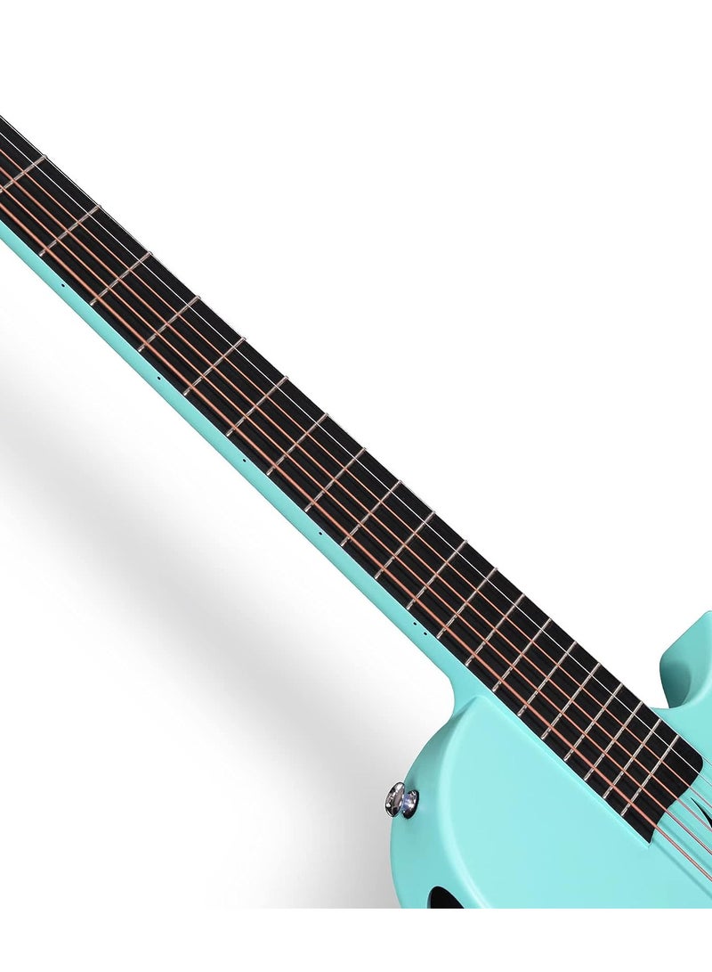enya Enya NOVA Go SP1 Carbon Fiber Acoustic Electric Guitar with Smart AcousticPlus 35 Inch Travel Acustica Guitarra Starter Bundle Kit of Gig Bag, Strap, Strings, Charging Cable, Instrument Cable(Blue) - Image 4