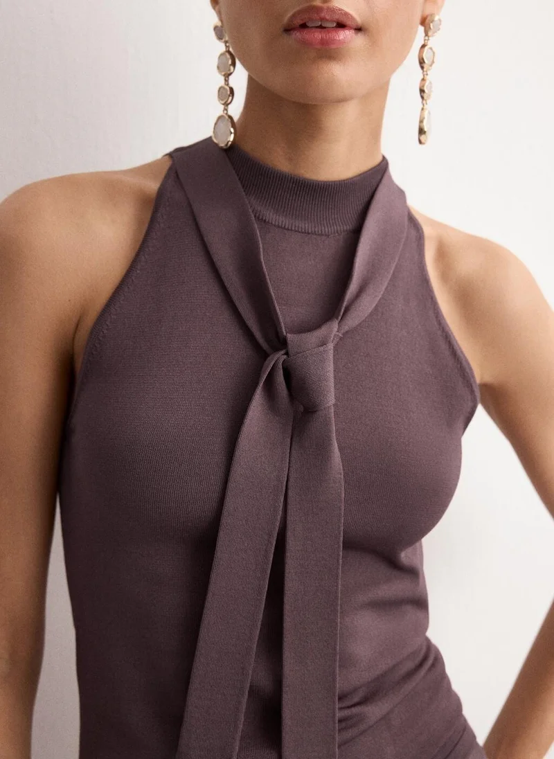 MANGO  Halter-neck knitted top for Women | Best Price UAE