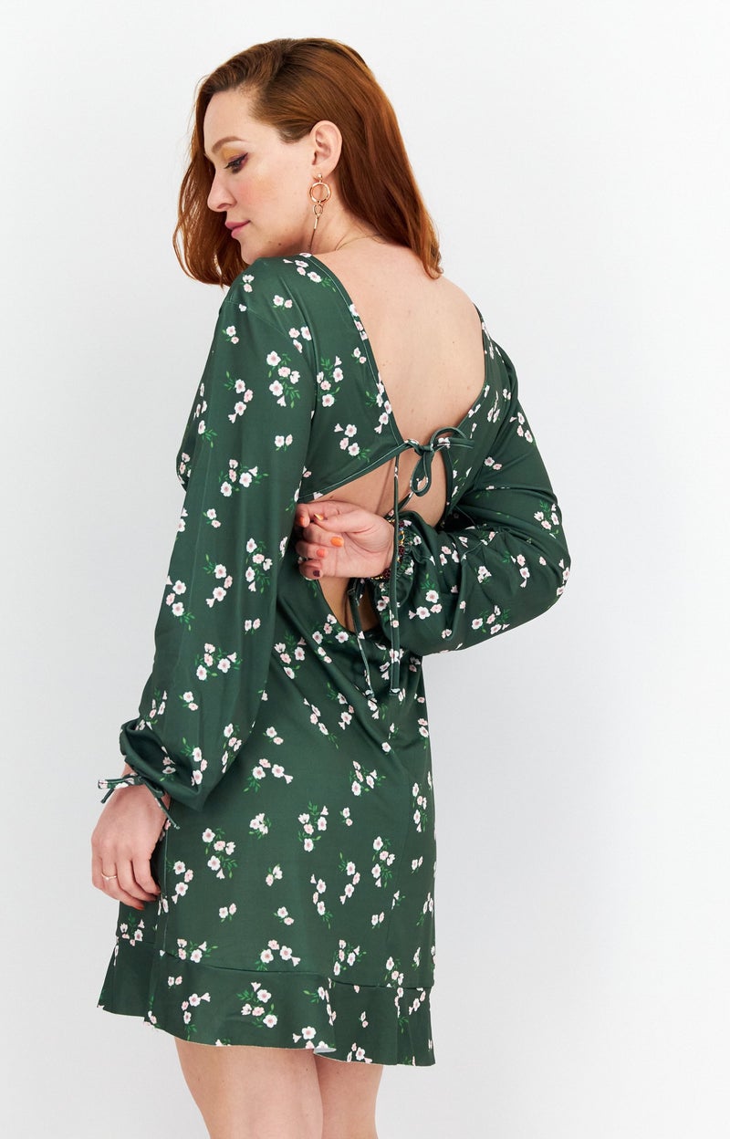 RIVER ISLAND Women Floral Print Mini Dress, Green Combo - Image 2