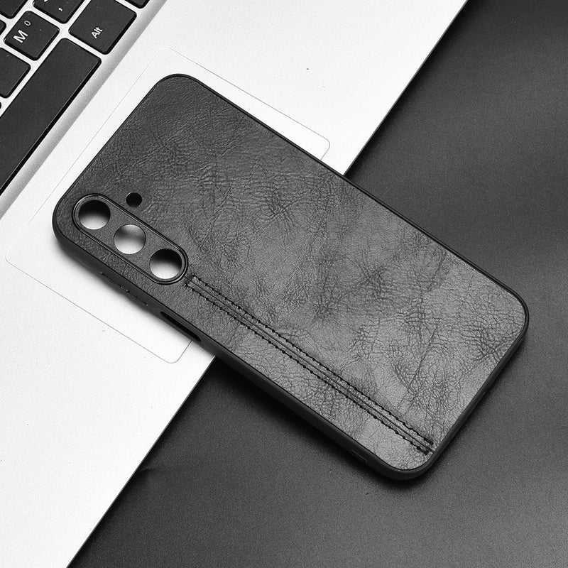 HuHa Protective Cover For Samsung Galaxy M35 Cow Pattern Sewing Card Bag Phone Case(Black) - Image 2
