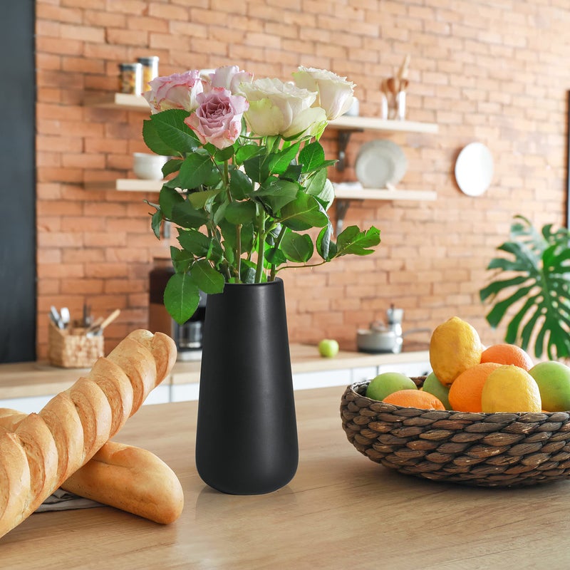 D'vine Dev 8 Inch Matte Black Ceramic Flower Vase for Home D?cor  Design Box Package  VS-MAT-B-8 - Image 3