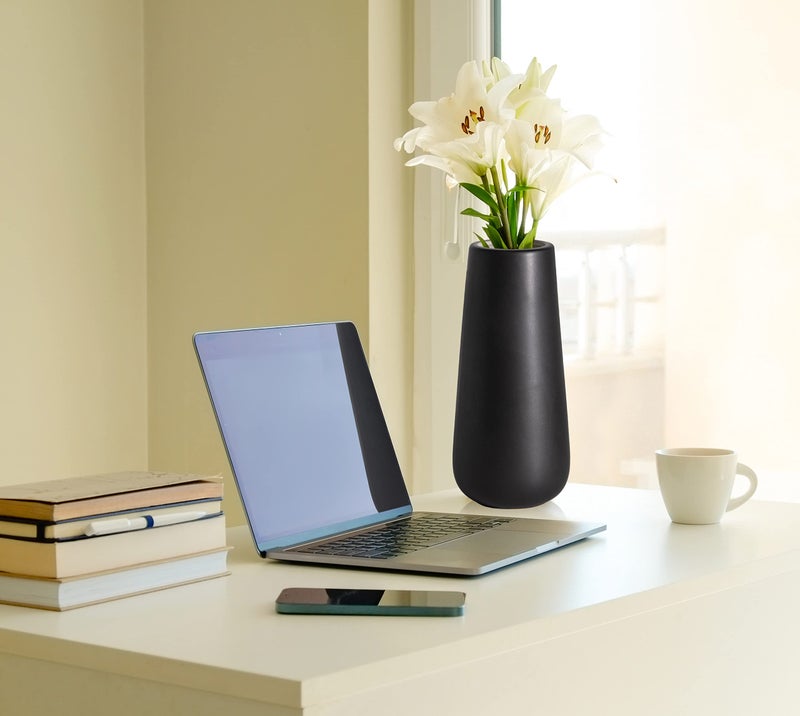 D'vine Dev 8 Inch Matte Black Ceramic Flower Vase for Home D?cor  Design Box Package  VS-MAT-B-8 - Image 5