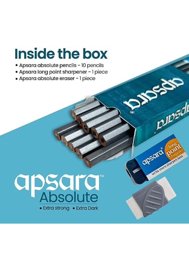 أبسارا أقلام رصاص أفسارا أبسولوت فائقة السواد - عبوة من 10 أقلام - Image 4